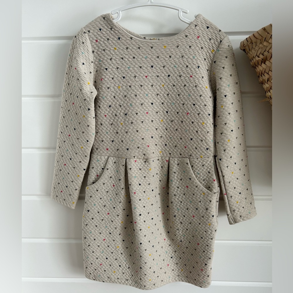 H&M Cream Triangle Print Ponte Dress